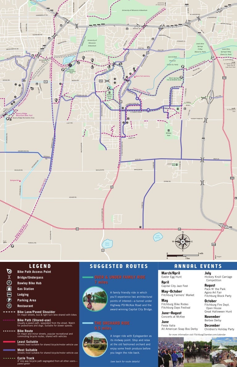Fitchburg, WI Bike Trail Map