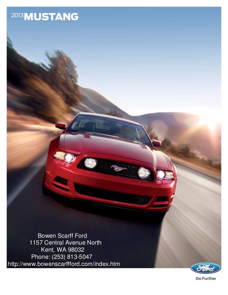 2013 Ford Mustang Brochure WA Kent Ford Dealer