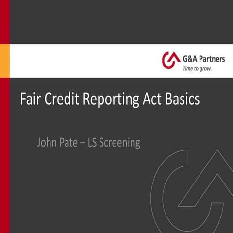 Fair Credit Reporting Act Basics