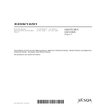 2013 higher history exam