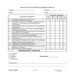 2013 hoja de evaluación de informes...