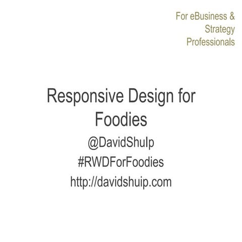 Responsive Web Design for Foodies
