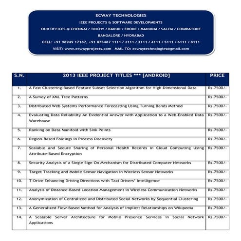 2013 ieee android project titles