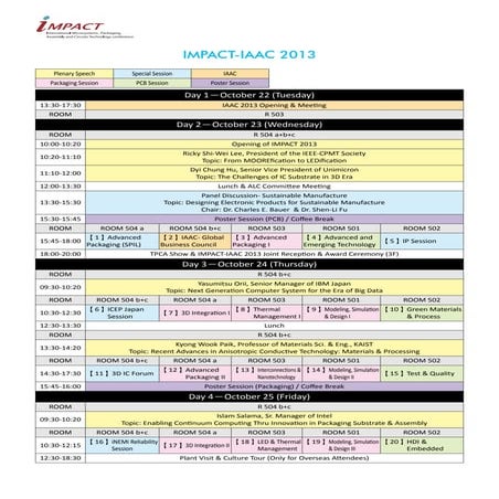 2013 IEEE CPMT IMPACT Final Program