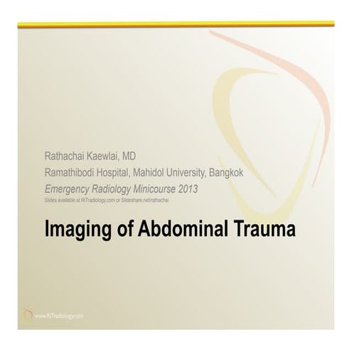 Imaging of Abdominal Trauma