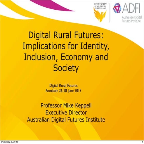 Keynote: Digital Rural Futures