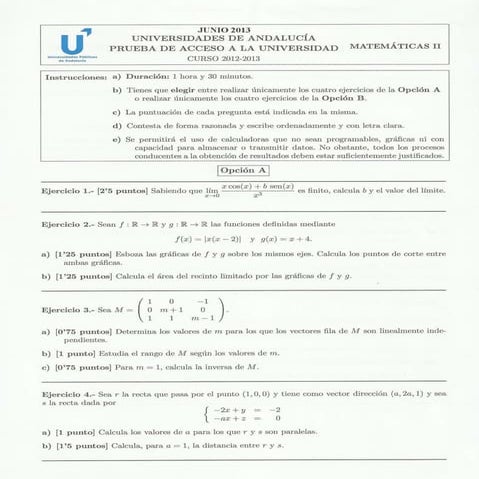 2013 junio pau matemáticas ii. 19.06.2013