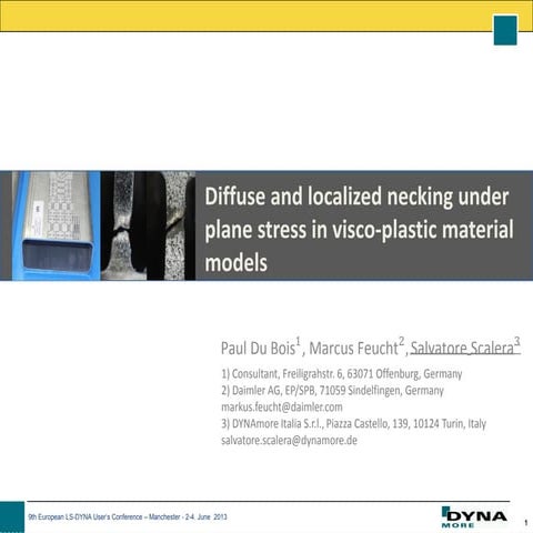 Diffuse and localized necking under plane stress in visco-plastic ...