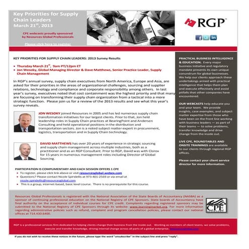 2013 march scm survey