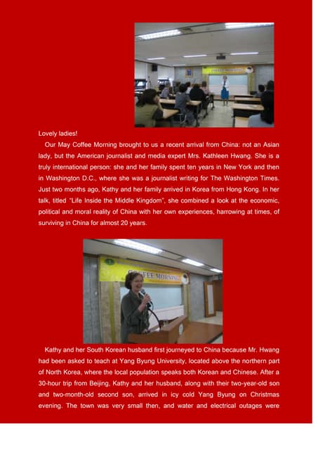 2013 may coffee morning report