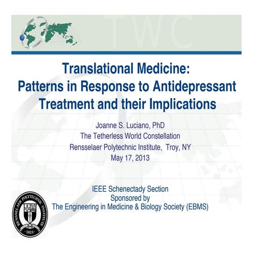 Translational Medicine: Patterns of Response to Antidepressant Treatment and ...