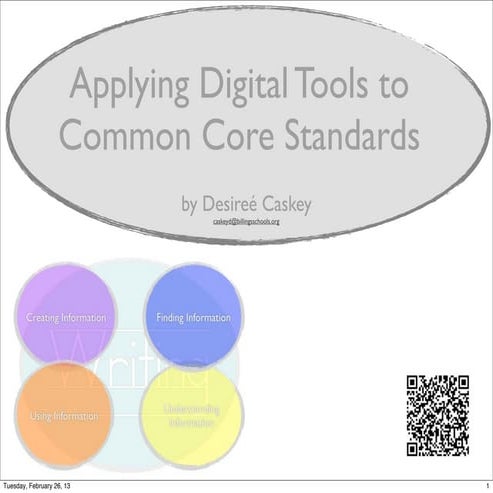 Applying Digital Tools to CCSS