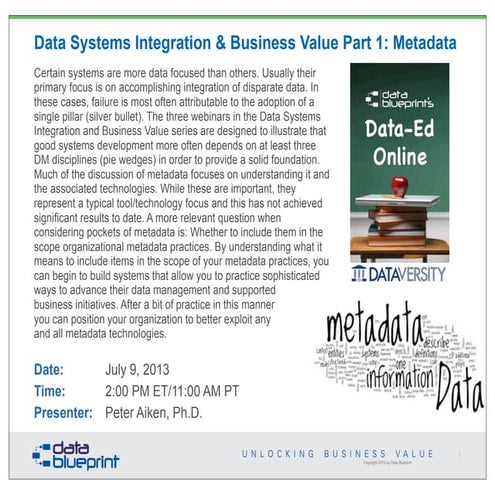 Data Systems Integration & Business Value Pt. 1: Metadata