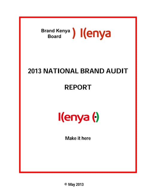 2013 NATIONAL BRAND AUDIT REPORT