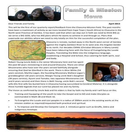 April 2013 Newsletter