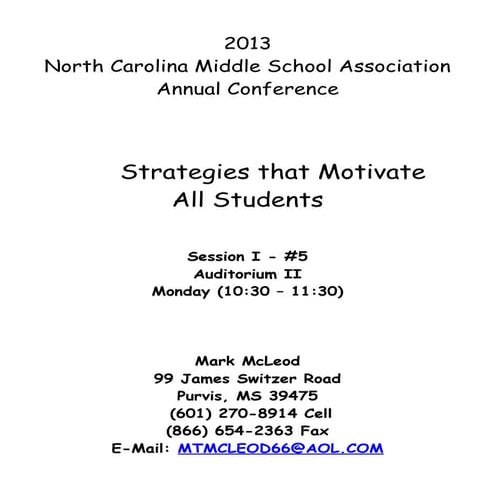 Strategies That Motivate All Students | DOC