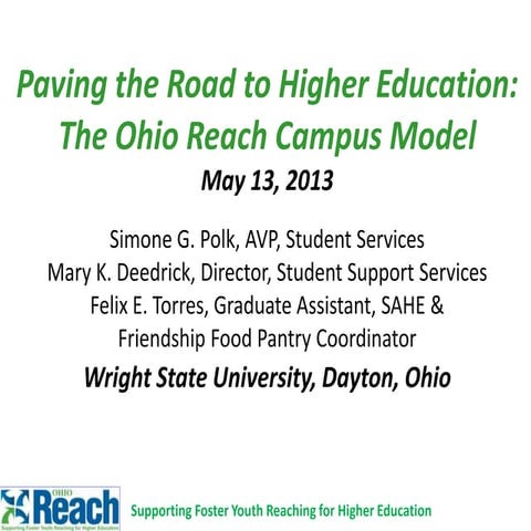 2013 ohio reach campus model