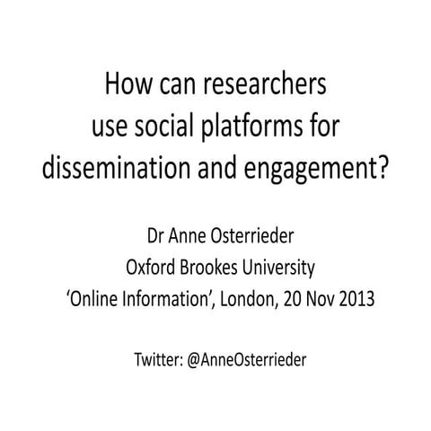 How can researchers use social platforms for dissemination and engagement?