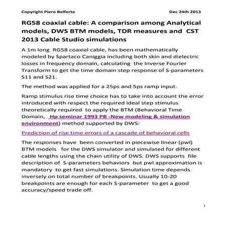 2013 pb rg58 coax cable models and measurements