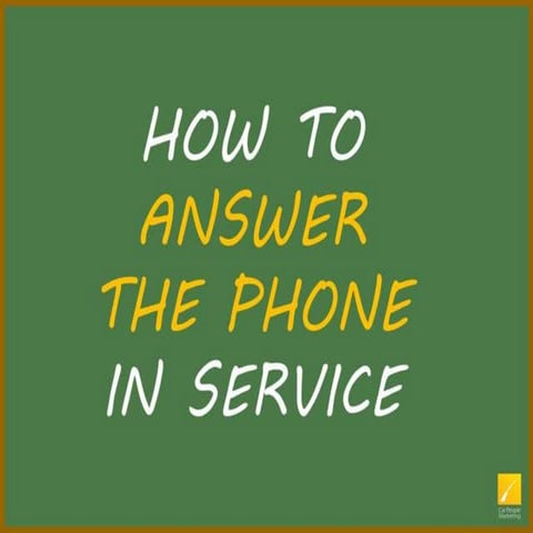 Service advisor training | PPTX