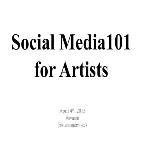 Social Media 101 for Artists