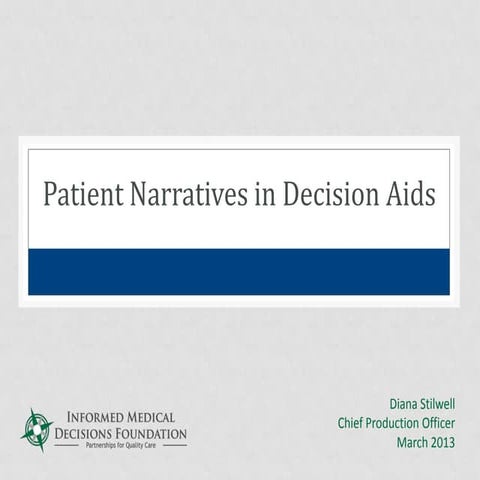 Patient Narratives in Decision Aids
