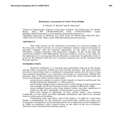 Robustness Assessment of a Steel Truss Bridge