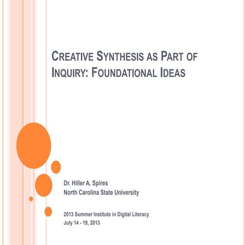 Creative Synthesis as Part of the Inquiry Process: Foundational Ideas
