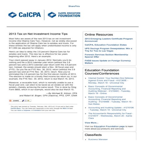 2013 tax on net investment income tips