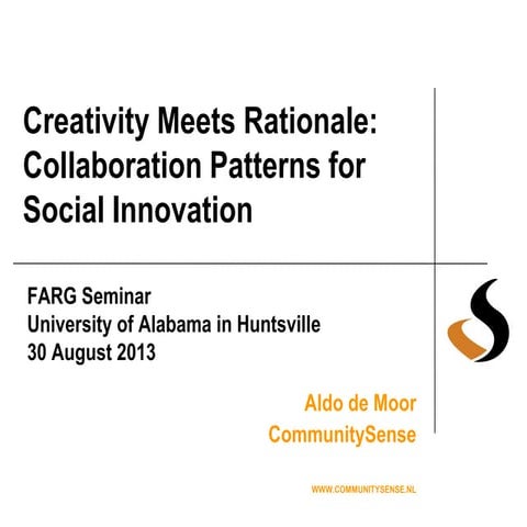 Creativity Meets Rationale - Collaboration Patterns for Social Innovation