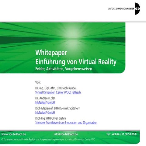 Einführung von Virtual Reality im Unternehmen: VDC-Whitepaper