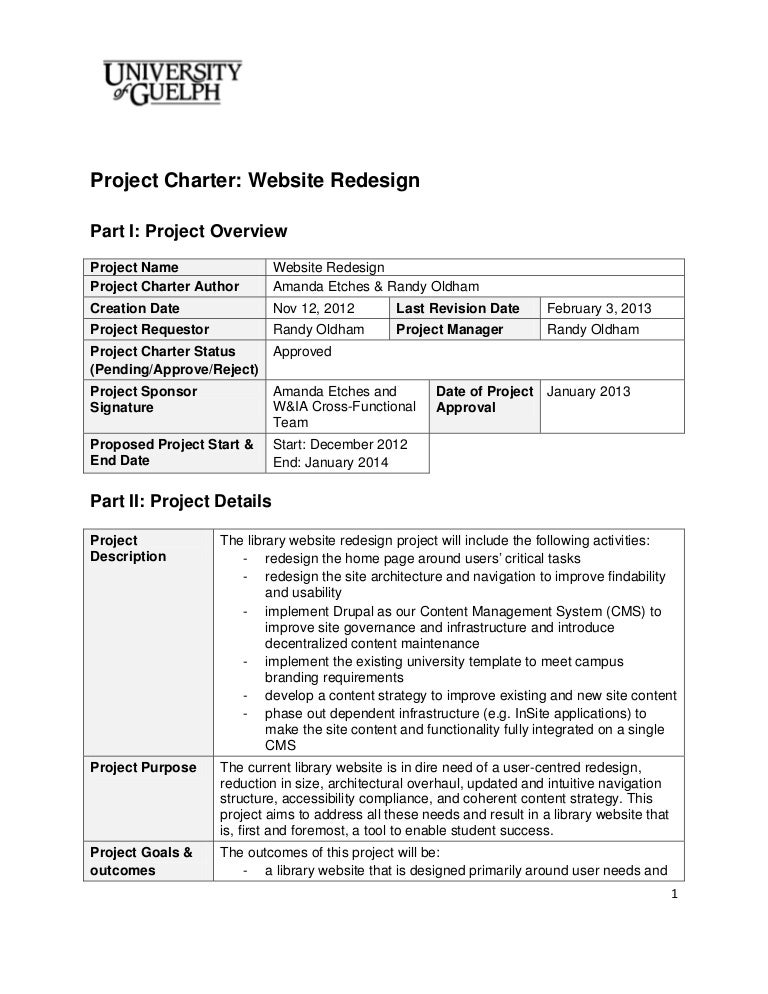 Project charter for building a home Project charter for building a home