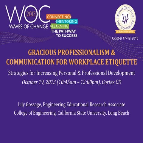 2013 Women of Color STEM Conference_Presentation_Lily Gossage