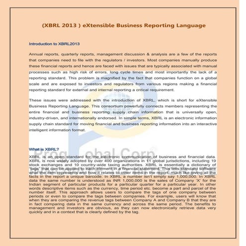 2013 XBRL Procedure