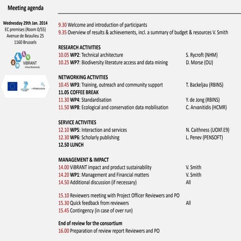 Consolidated ViBRANT Project Final Review Presentations