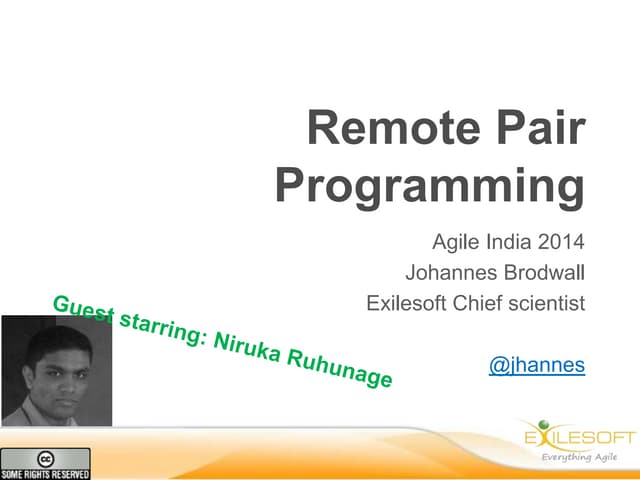 Remote Pair Programming (Agile India)