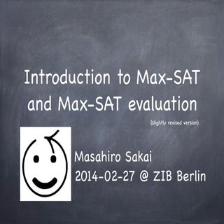 Introduction to Max-SAT and Max-SAT...