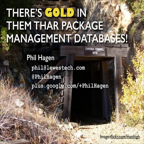 SANS @Night There's Gold in Them Thar Package Management Databases