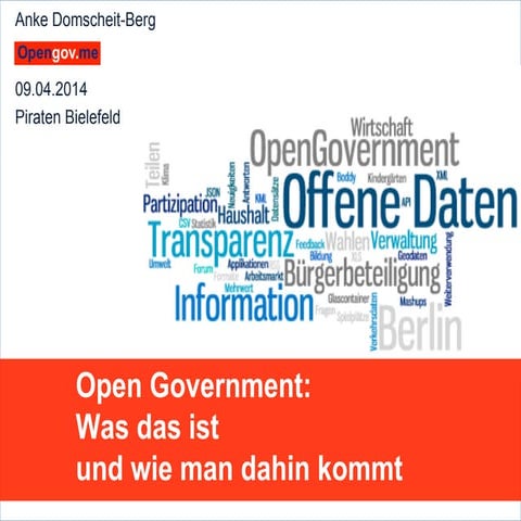 Open Government: Was das ist und wie man dahin kommt.