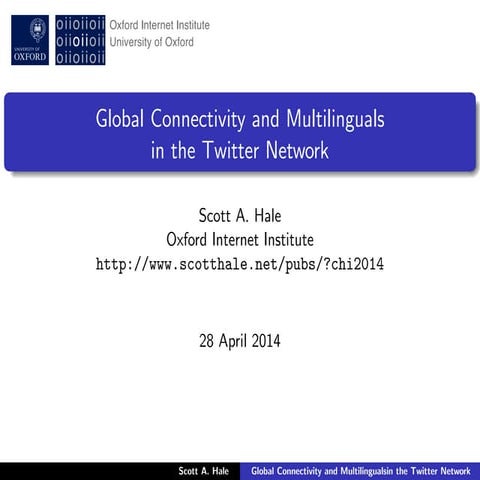 Global connectivity and multilinguals in the Twitter network (slides)