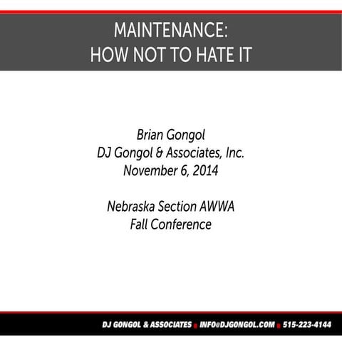 Maintenance: How not to hate it