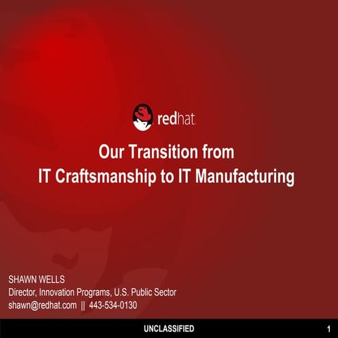 2014-05-08 IT Craftsmanship to IT Manufacturing