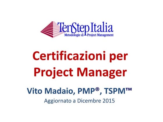 Certificazione PMP del PMI | PPTX