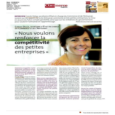 Mon interview dans Commerce magazine