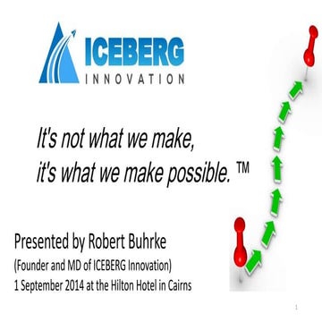 ICEBERG Innovation - Summary of Slides for the 2014 Small Company - Big Busin...