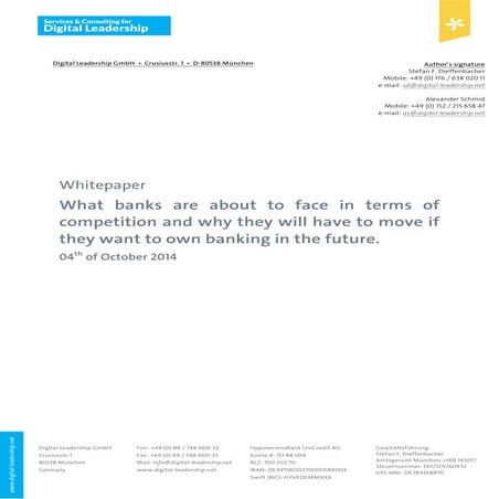 Whitepaper: Why banks need to move if they want to own banking in the future.