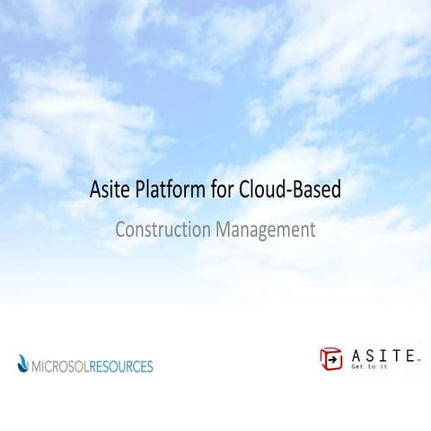 Asite Platform for Cloud-Based Construction Management