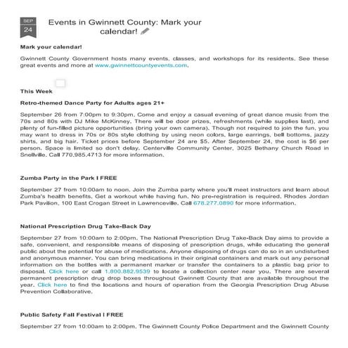 Events in Gwinnett County