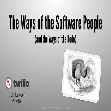 CTIA Keynote - Jeff Lawson - Twilio - Ways of the Software People or the Way ...