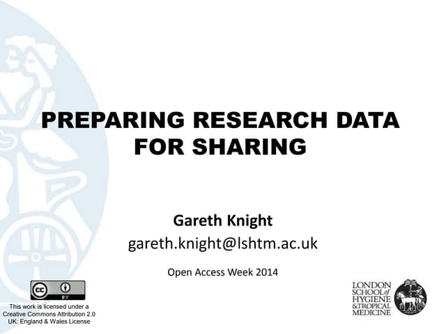 Preparing Research Data for Sharing